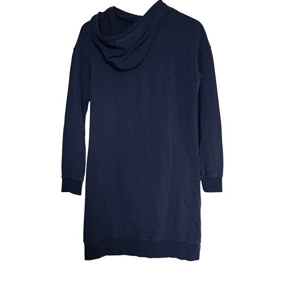 Toad&Co Hemp Daybreaker Hooded Dress Navy Small Cozy Fall Cabincore Boho - Picture 4 of 8